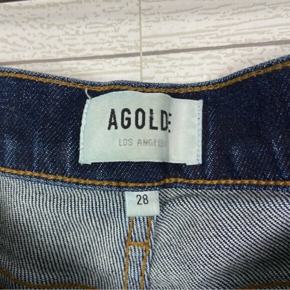 AGOLDE Nico High Rise Button Fly Dark Wash Denim Jeans Skinny Slim 28 Classic - Picture 2 of 5